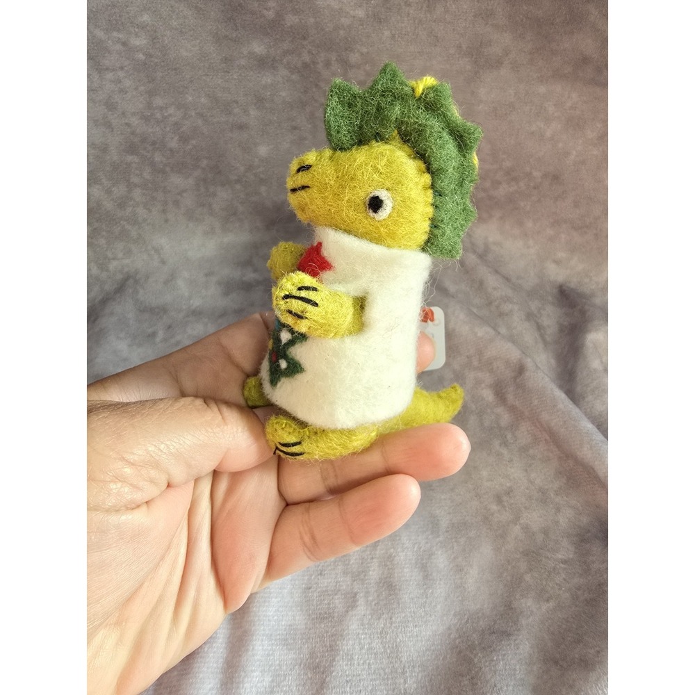 World Market Wool Dinosaur with Sweater Ornaments Set of 2 - Picture 3 of 15